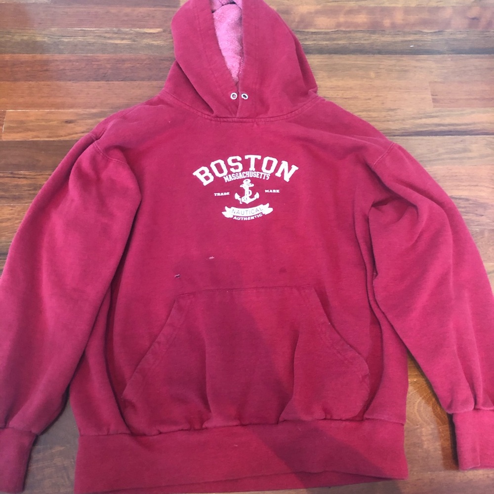 Red Boston sweatshirt